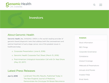 Tablet Screenshot of investor.genomichealth.com
